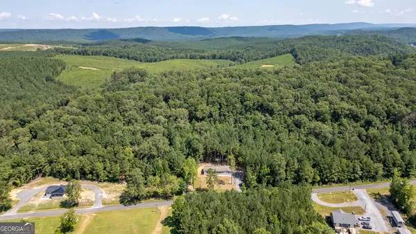 a view of a lake with a yard