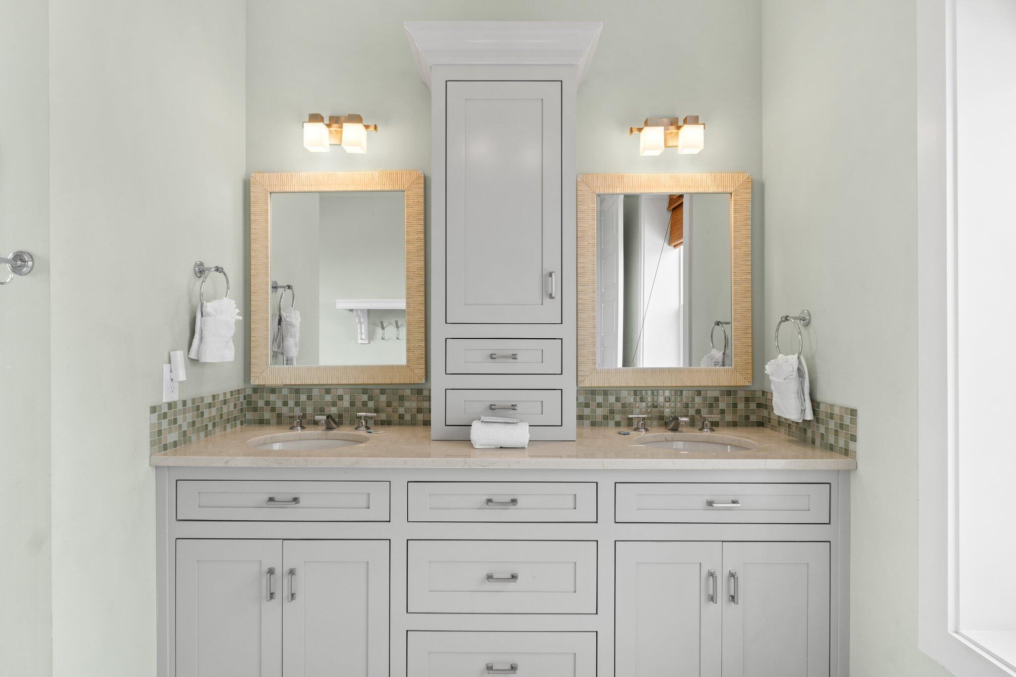 104 Pinwheel Court Port St. Joe, FL 32456 - Photo 86 of 119 a bathroom with a sink and mirror