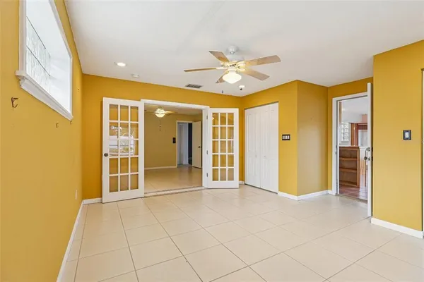 a view of a livingroom with a flat screen tv