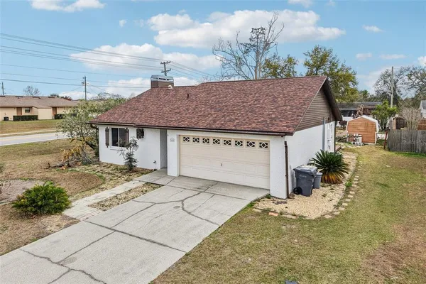 a view of a house with a patio
