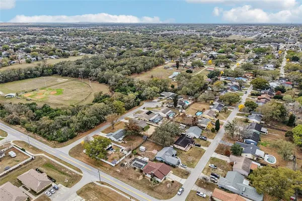 an aerial view of multiple house