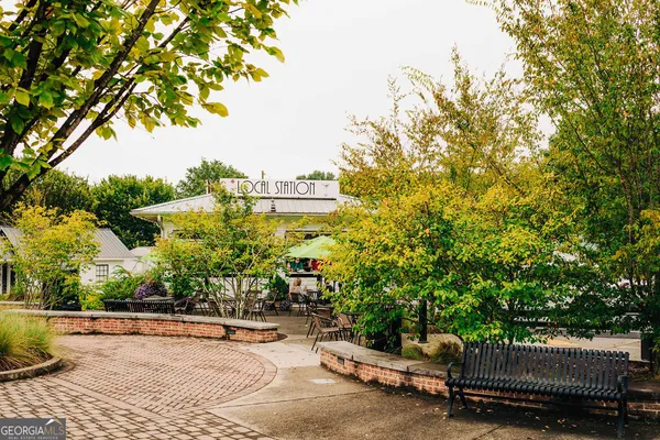 a view of park with slide
