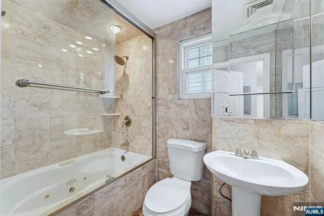 a bathroom with a tub
