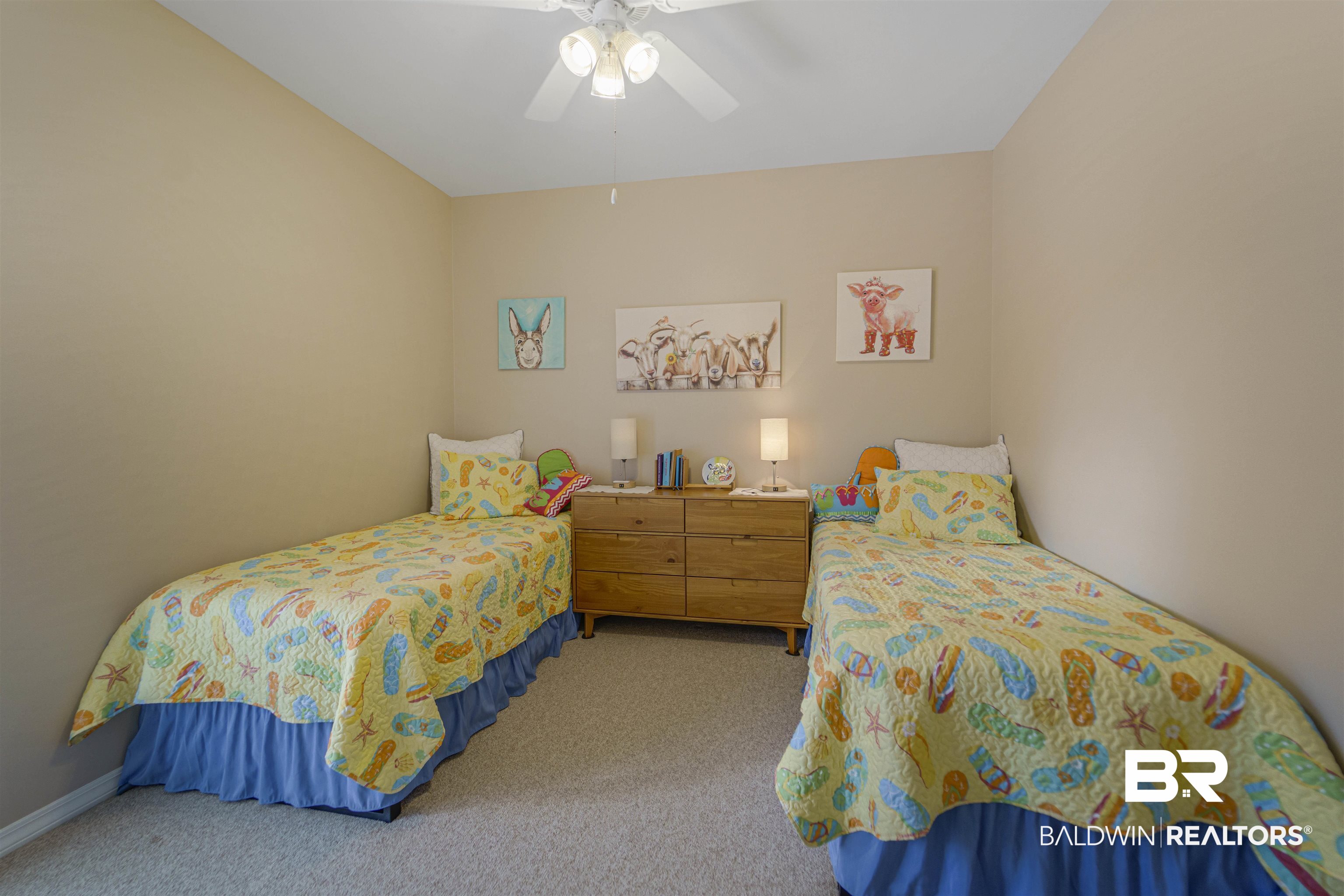 9505 Lakeview Drive Foley, AL 36535 - Photo 27 of 38 Bedroom with light colored carpet and a ceiling fan