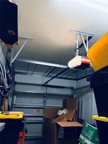 a lamp is on a table in a room