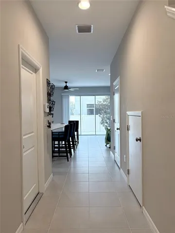 a area with furniture and a table