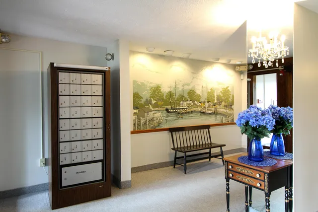 a view of a garden with a tree