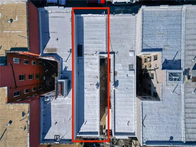 an aerial view of a fireplace with entryway