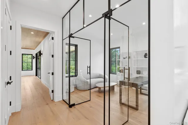 a very nice looking room with a glass door