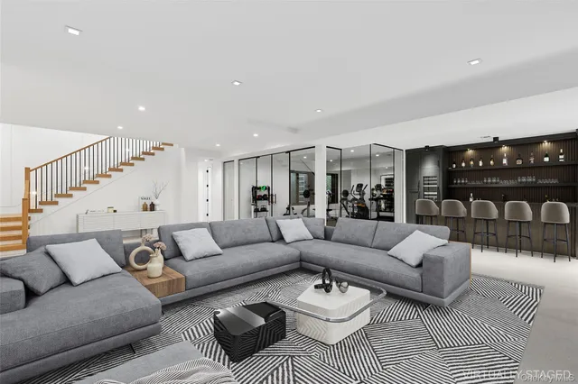 a living room with furniture