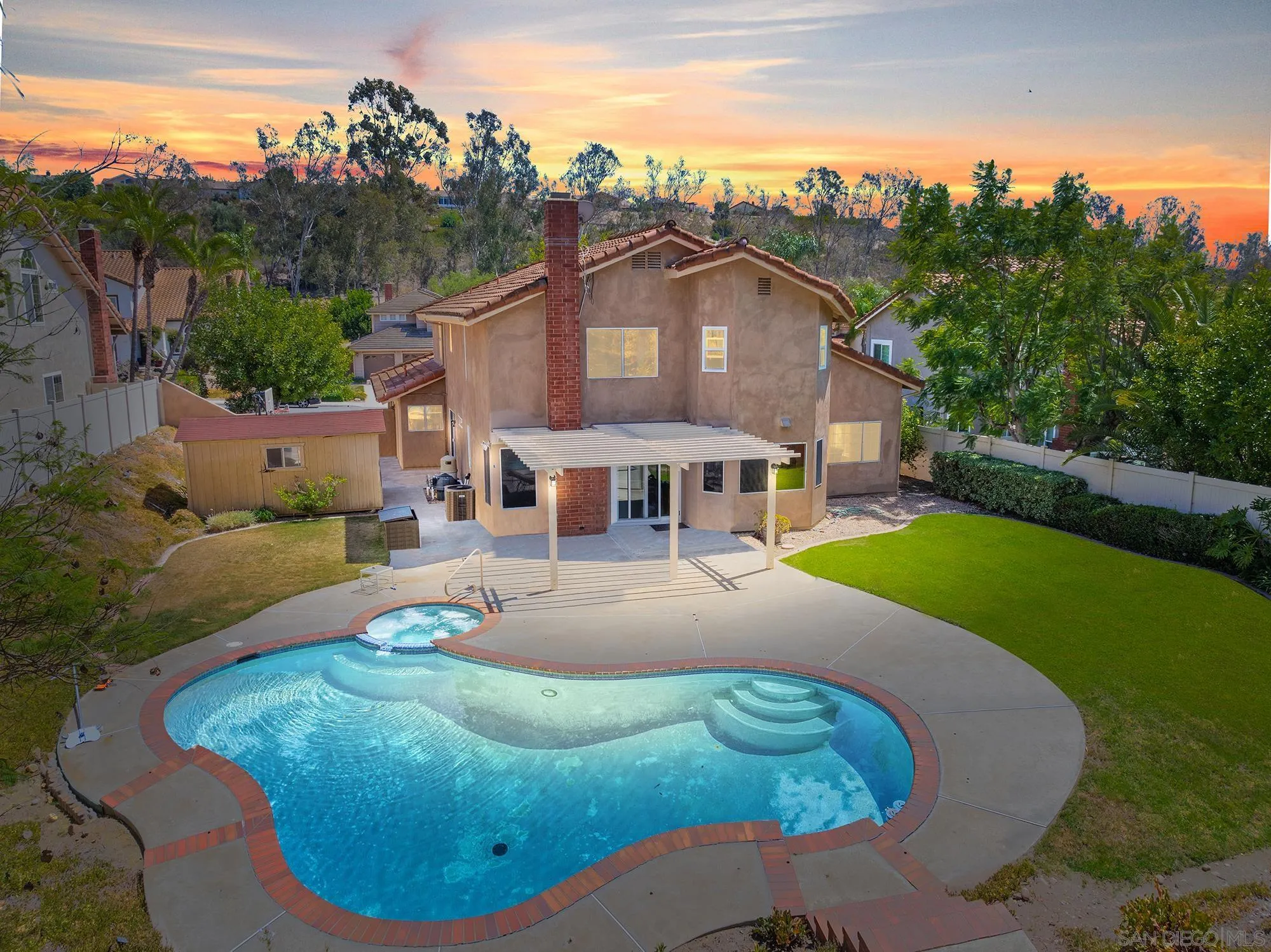 13958 Carriage Road Poway, CA 92064 - Photo 34 of 35 a view of a house with backyard porch and sitting area