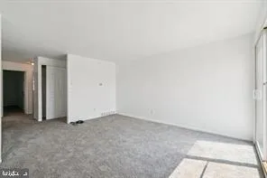 an empty room with closet