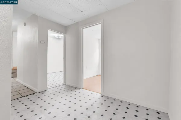 an empty room with a window