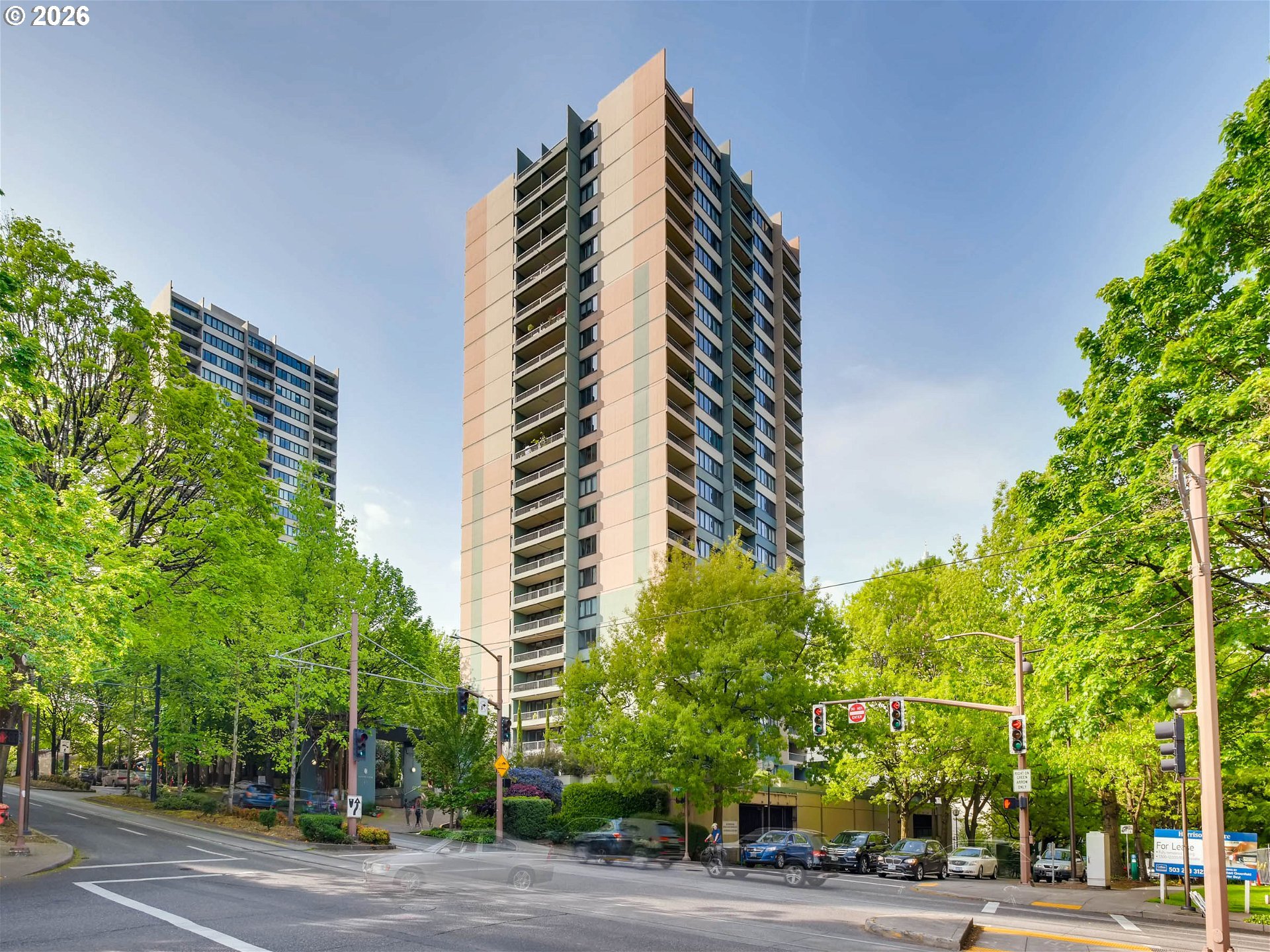 a front view of a building