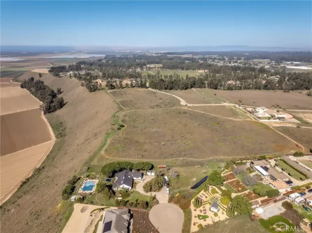 an aerial view of a house