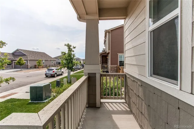 a balcony with street view