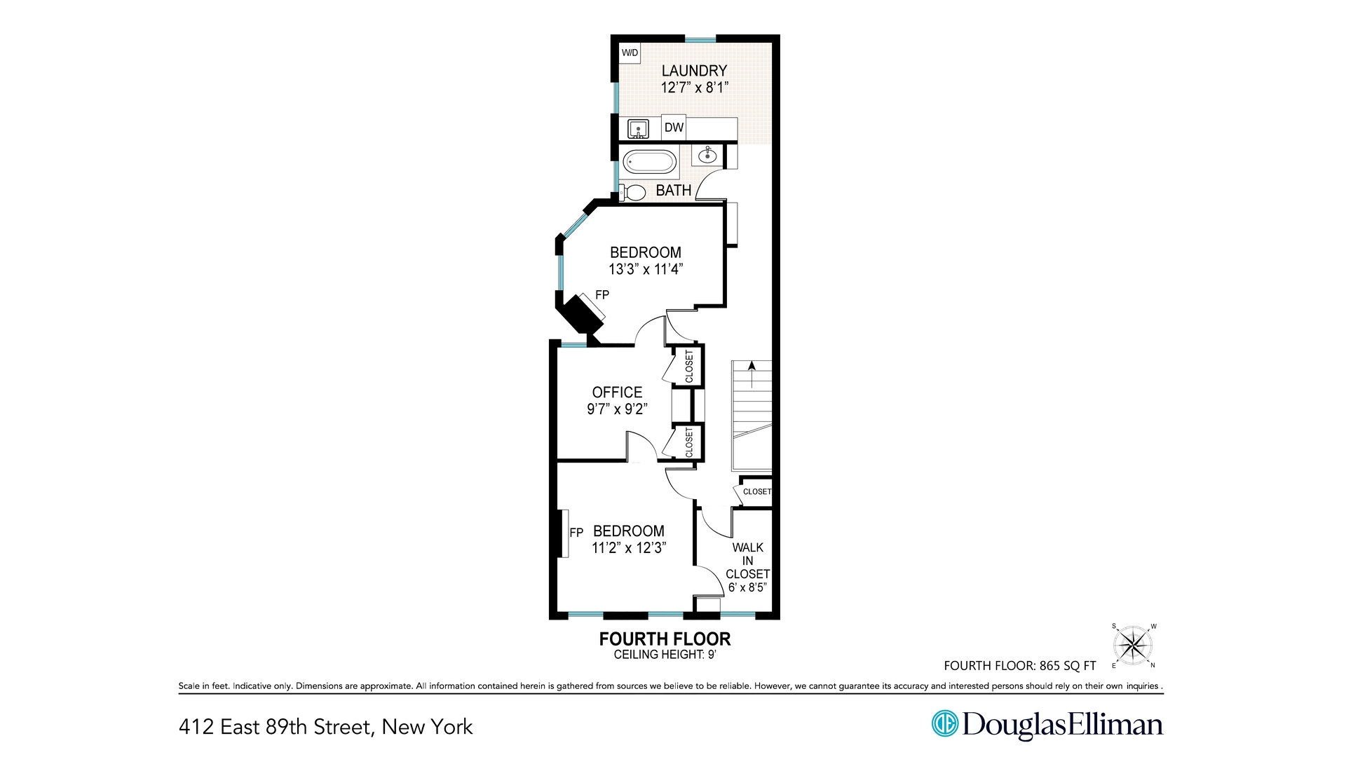 412 East 89th Street Manhattan, NY 10128 - Photo 25 of 25 a black and white photo of a room