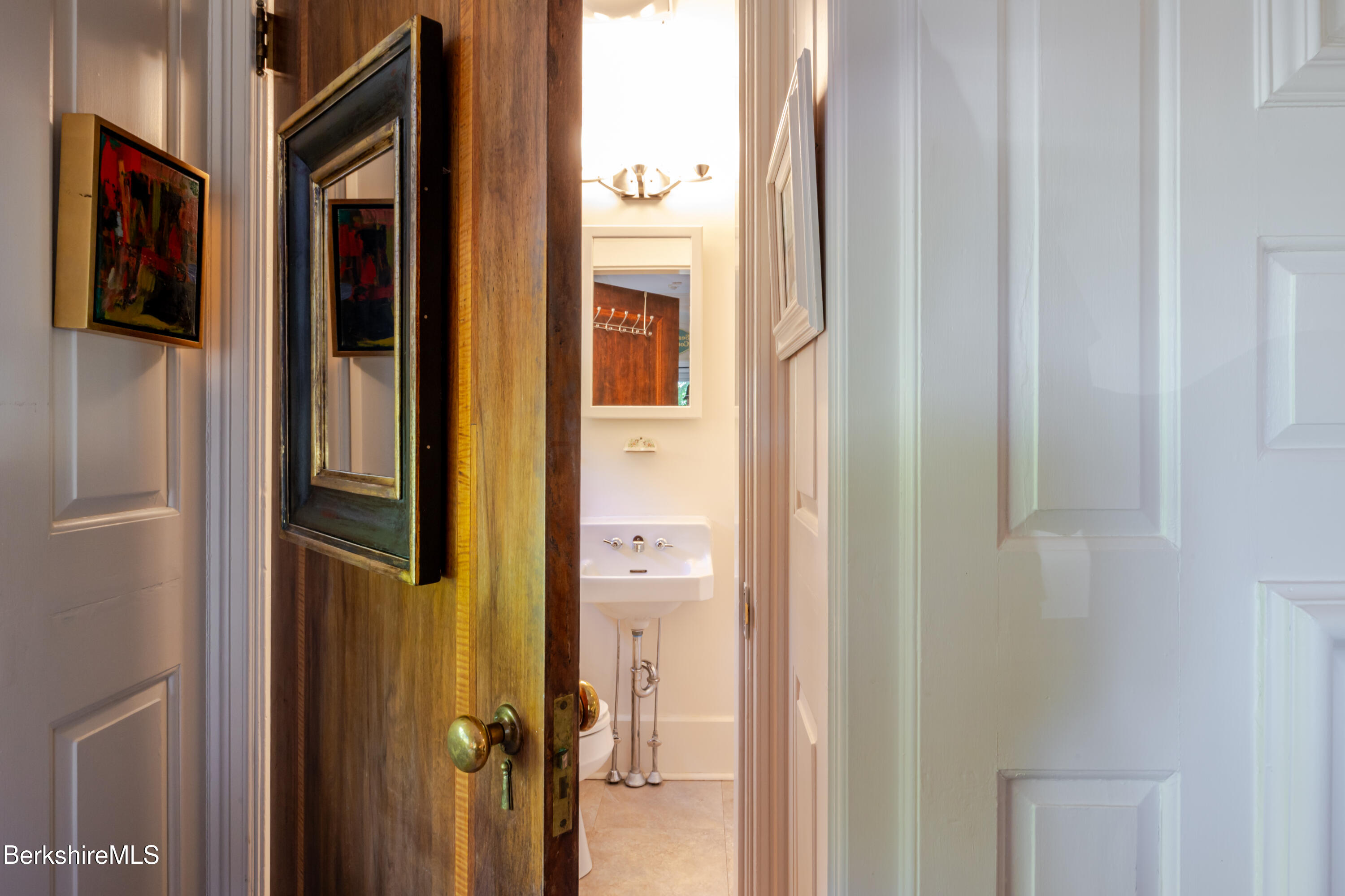 41 Main Street, Unit 2 Stockbridge, MA 01262 - Photo 13 of 18 Inlaid bathroom door