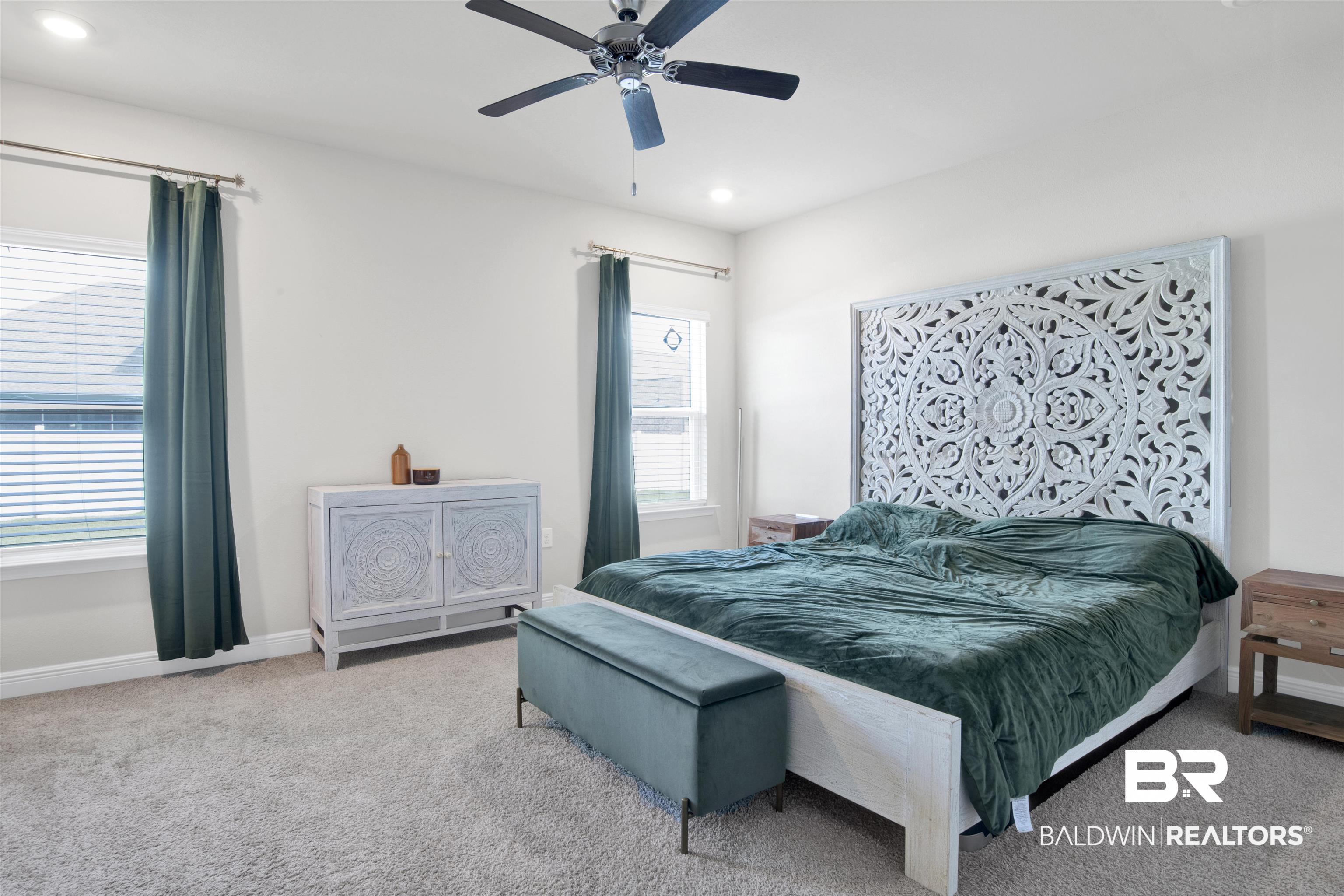 24253 Alydar Loop Daphne, AL 36526 - Photo 14 of 44 Bedroom featuring carpet flooring, a ceiling fan, and recessed lighting