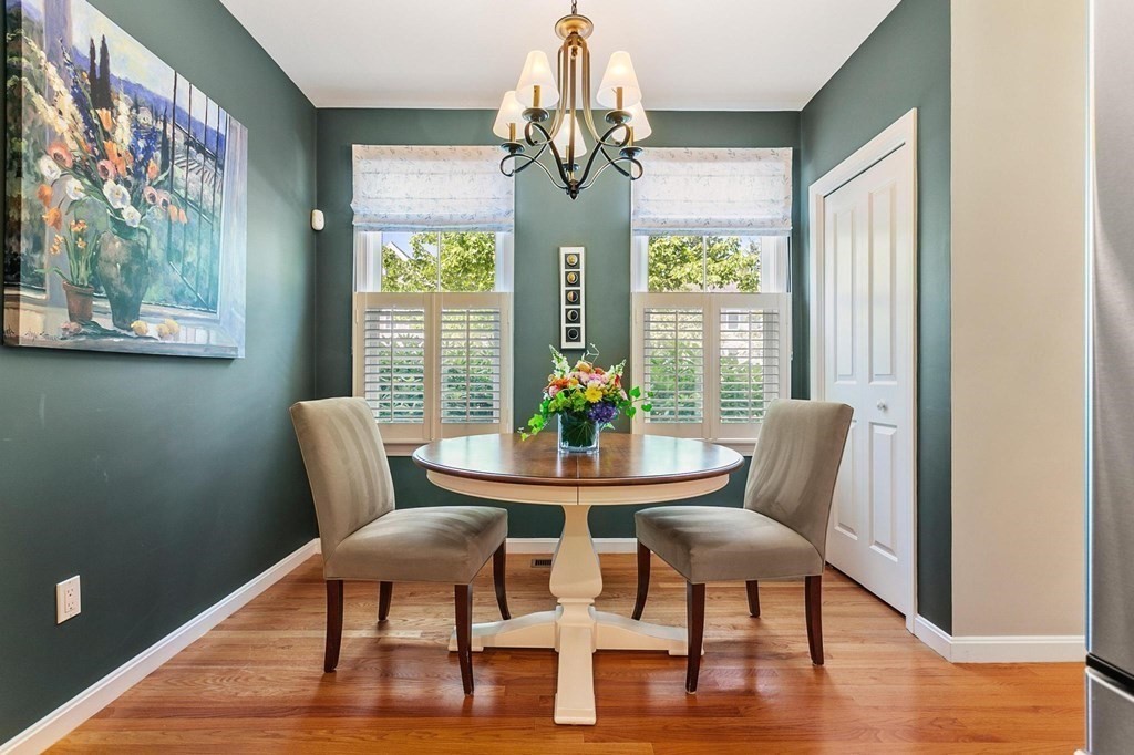 36 Owen Road, Unit 36 Norton, MA 02766 - Photo 8 of 40 a view of a dining room with furniture wooden floor and chandelier