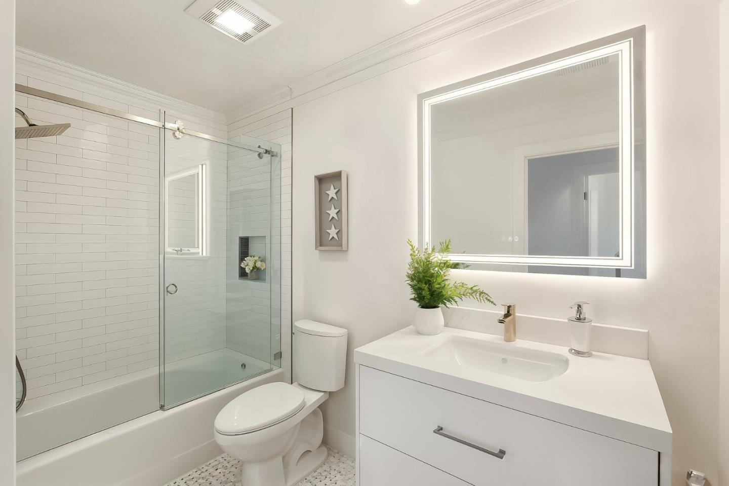 1807 Hunt Drive Burlingame, CA 94010 - Photo 21 of 46 a bathroom with a sink toilet and shower
