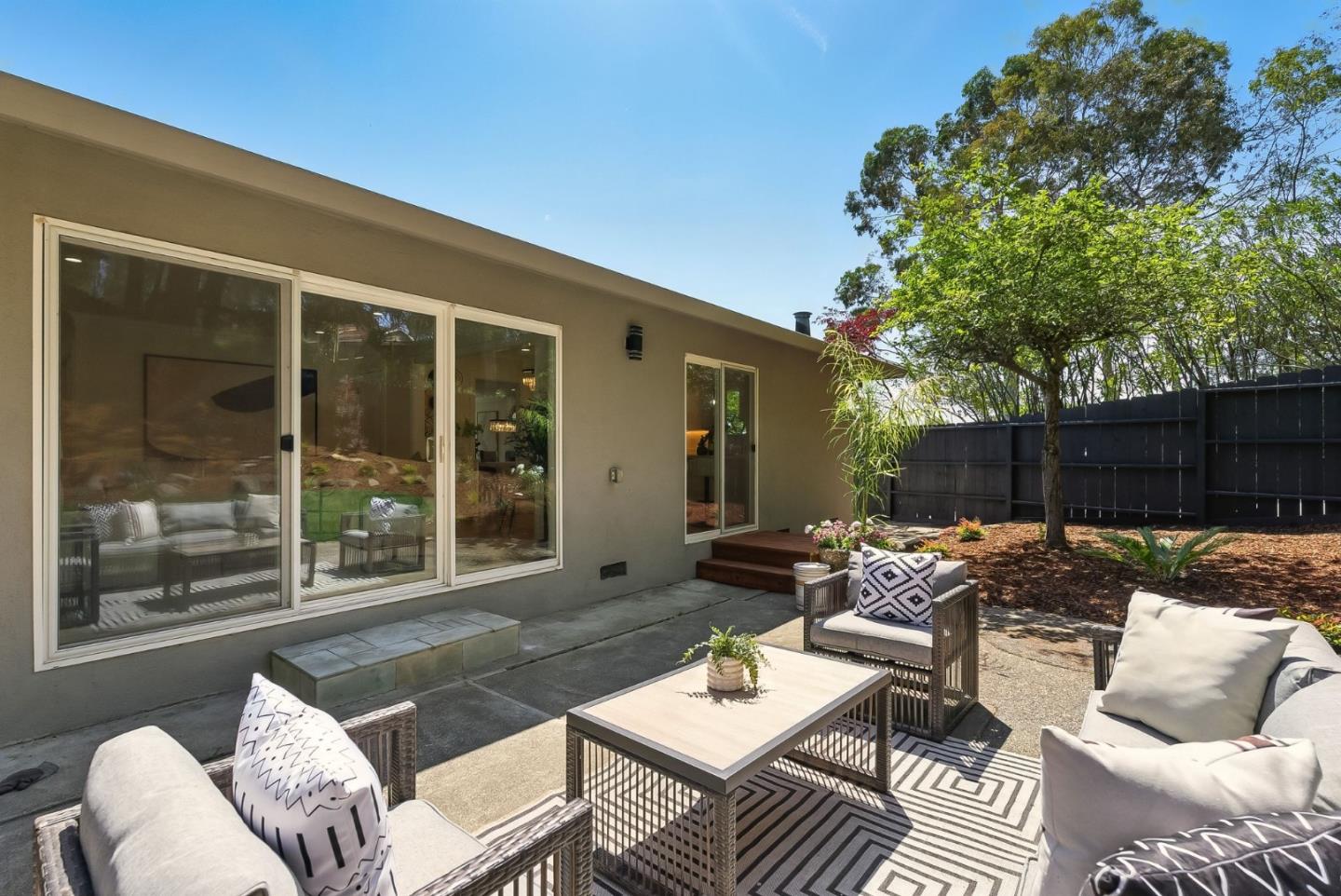 1807 Hunt Drive Burlingame, CA 94010 - Photo 36 of 46 a outdoor living space with furniture and a potted plant