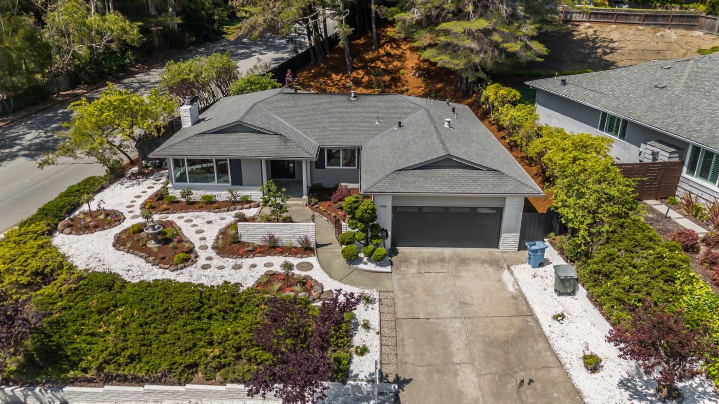 1807 Hunt Drive Burlingame, CA 94010 - Photo 44 of 46 an aerial view of a house with garden