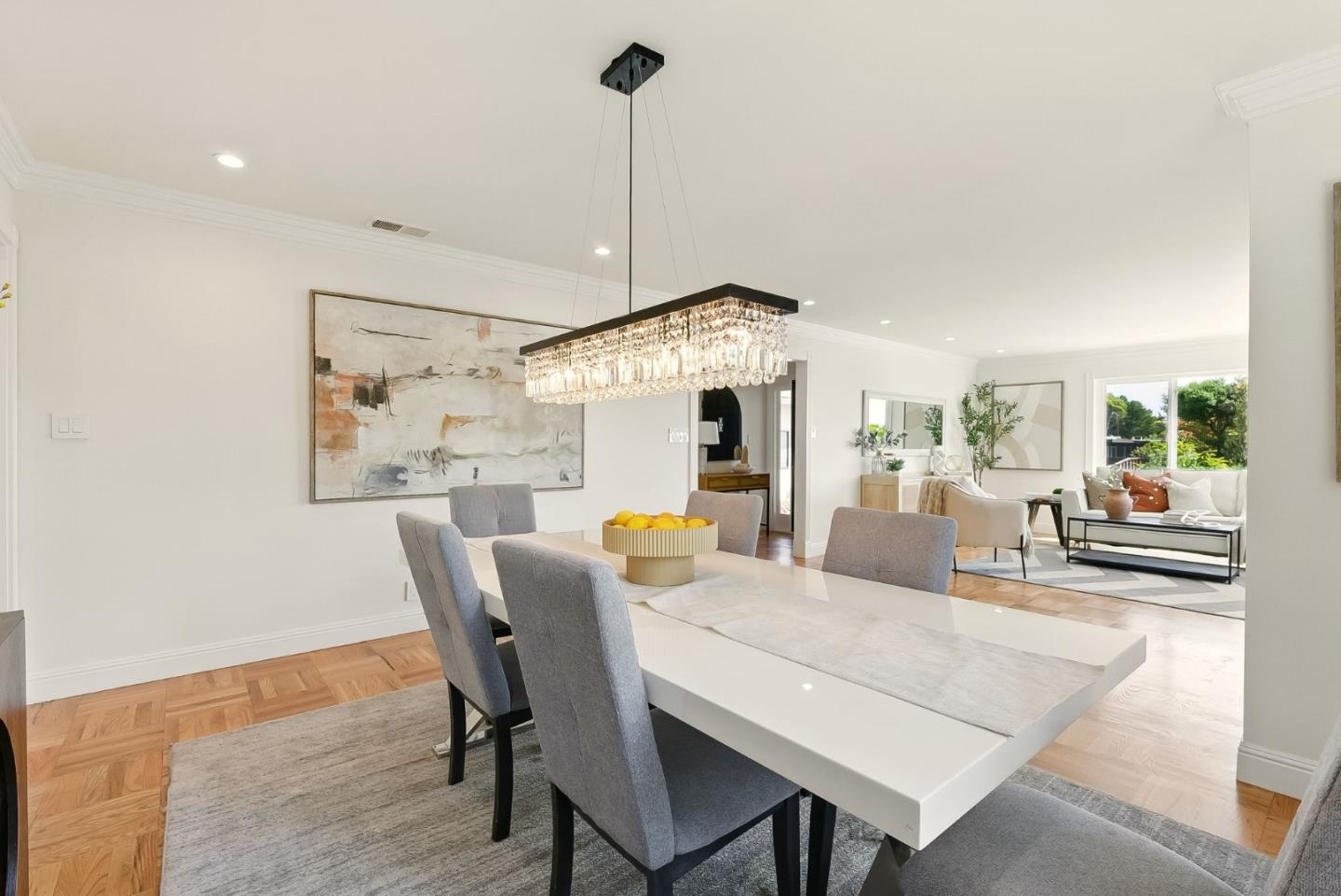 1807 Hunt Drive Burlingame, CA 94010 - Photo 10 of 46 a view of a dining room with furniture window and wooden floor