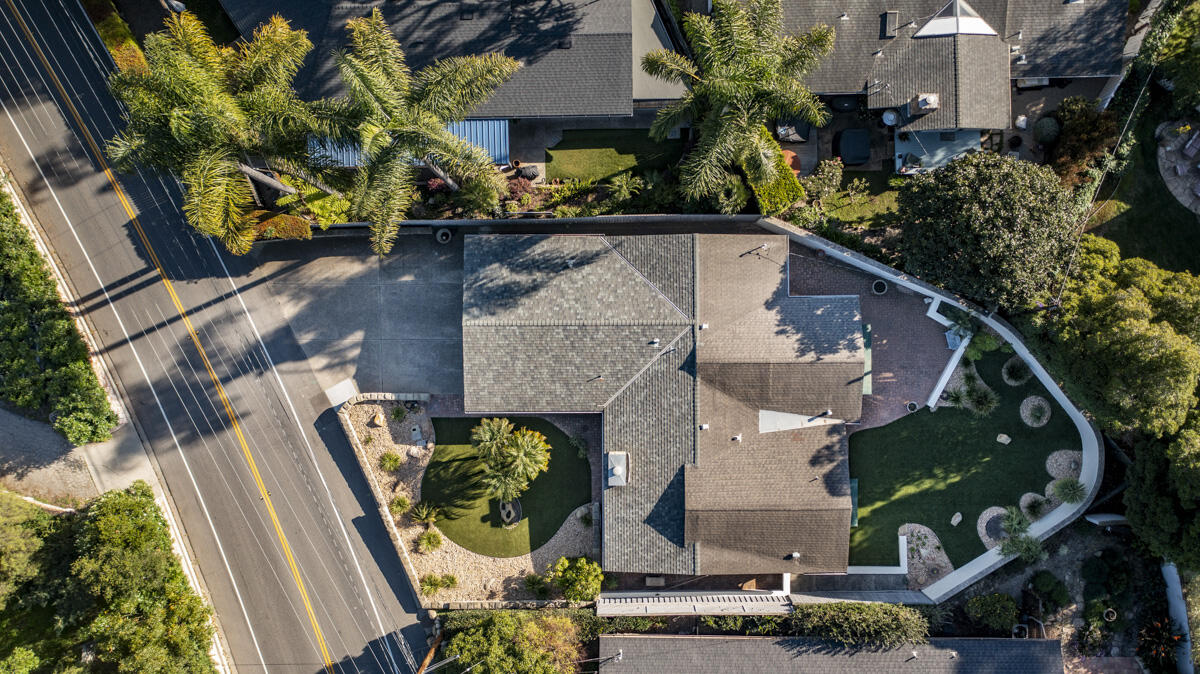 1859 Barker Pass Road Santa Barbara, CA 93108 - Photo 24 of 26 an aerial view of a house with swimming pool and outdoor seating