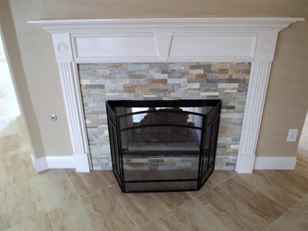 a closeup fireplace