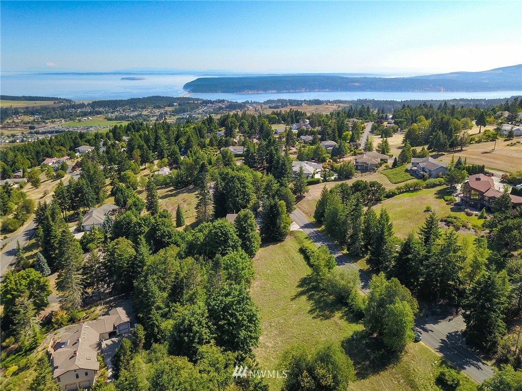 9999 Ravens Ridge Road Sequim, WA 98382 - Photo 7 of 40 an aerial view of a city and mountain view in back