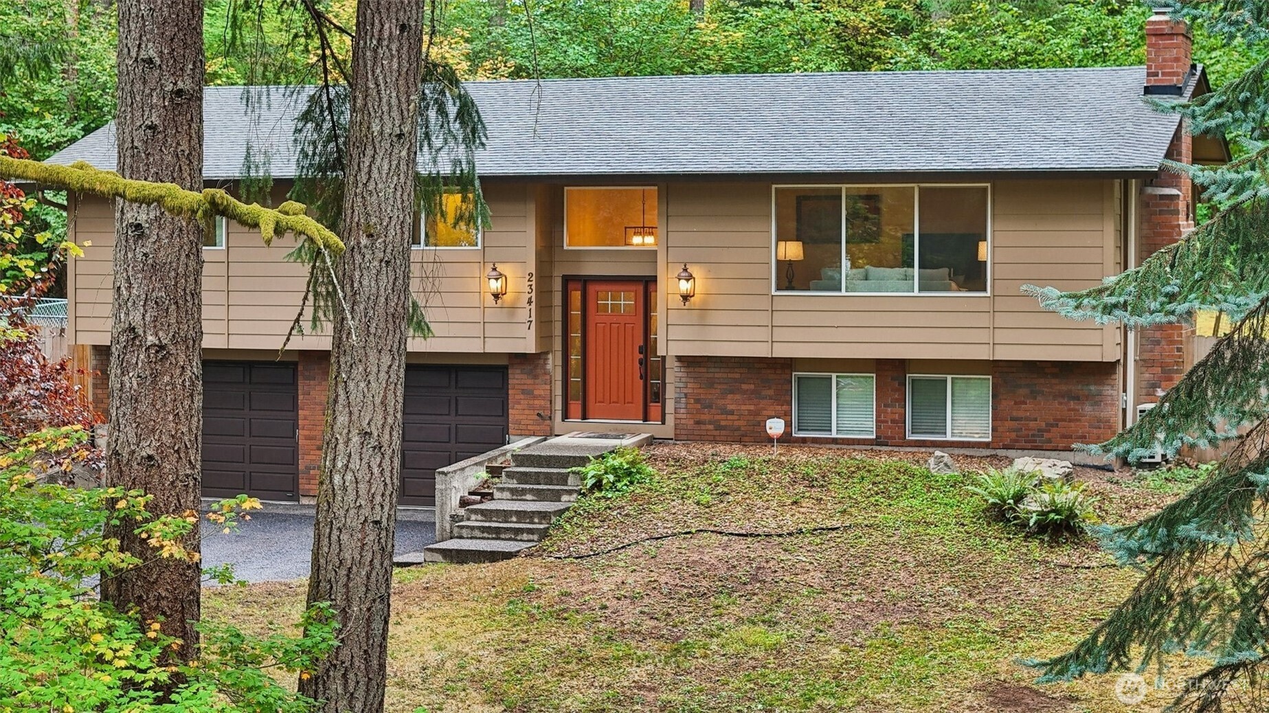 front view of a house with a porch
