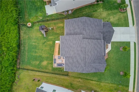 an aerial view of a house