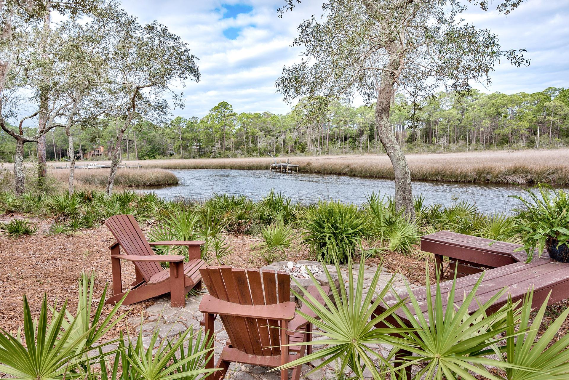 109 West Hodge Road Santa Rosa Beach, FL 32459 - Photo 10 of 47 Backyard with firepit