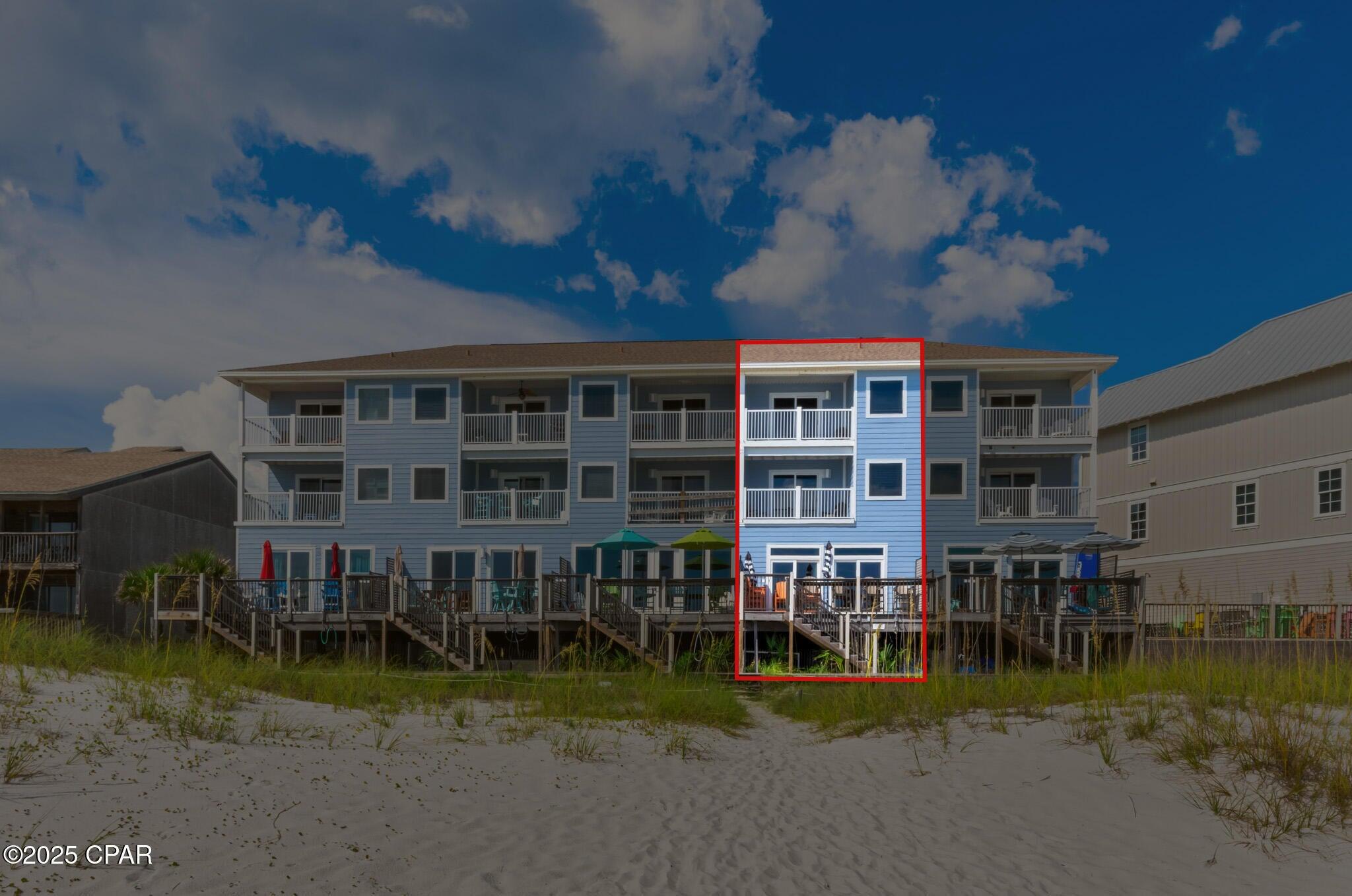 17657 Front Beach Road, Unit B Panama City Beach, FL 32413 - Photo 10 of 34 a view of house with outdoor space and balcony