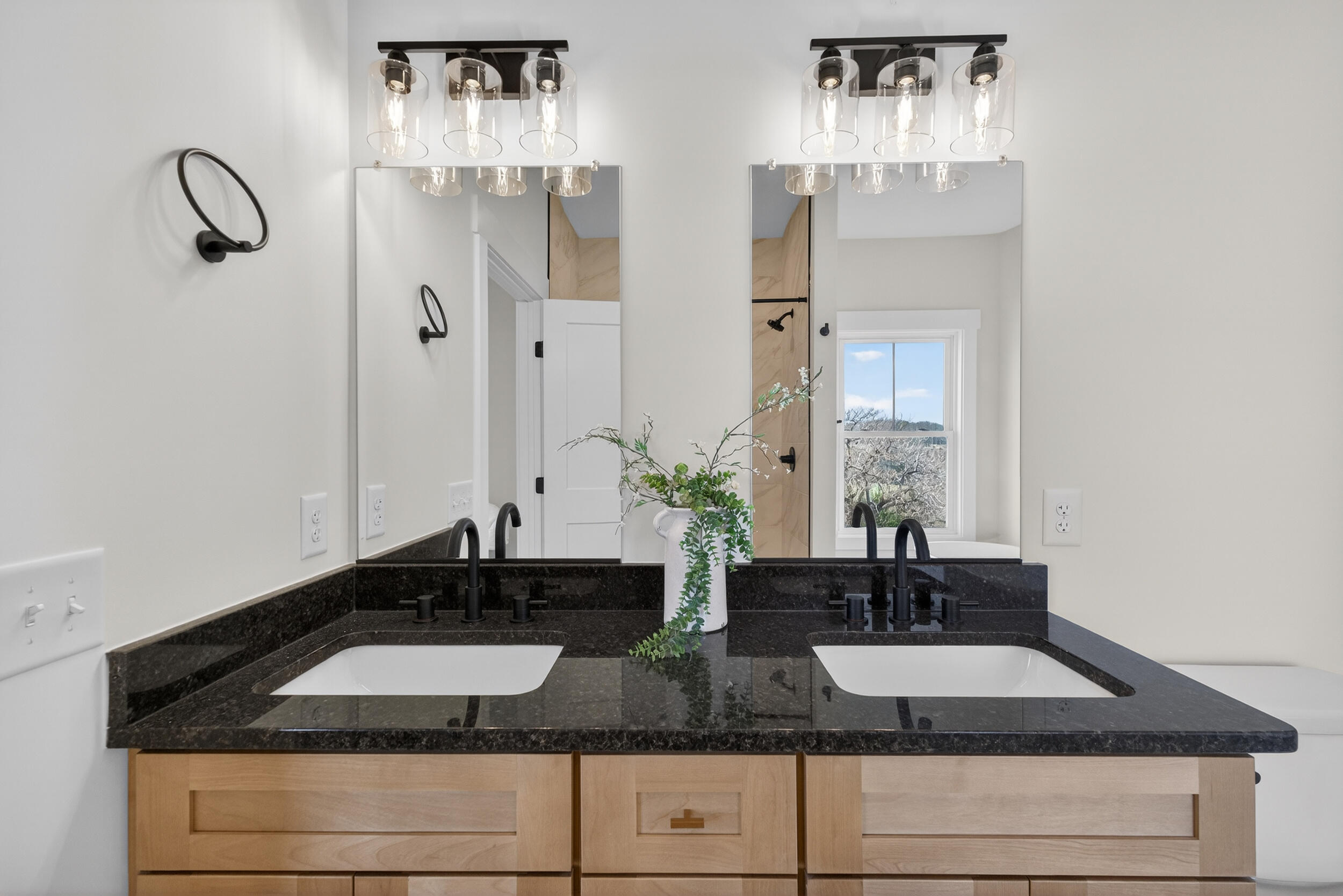 Lot 22 Rolling Road Moneta, VA 24121 - Photo 24 of 45 a bathroom with a granite countertop sink and a mirror