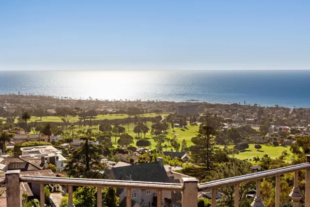 a view of city and mountain