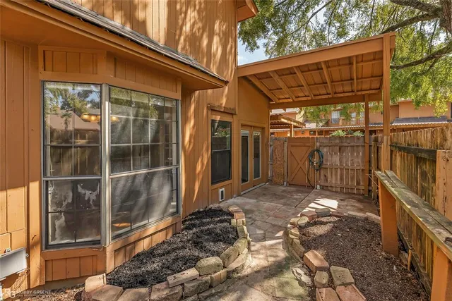 a view of a house with a large window