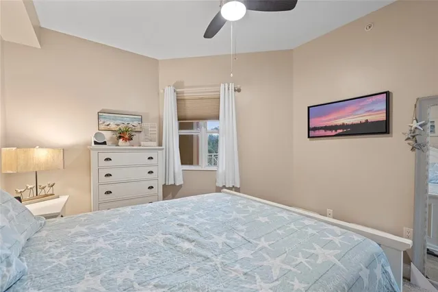 a large bedroom with closet