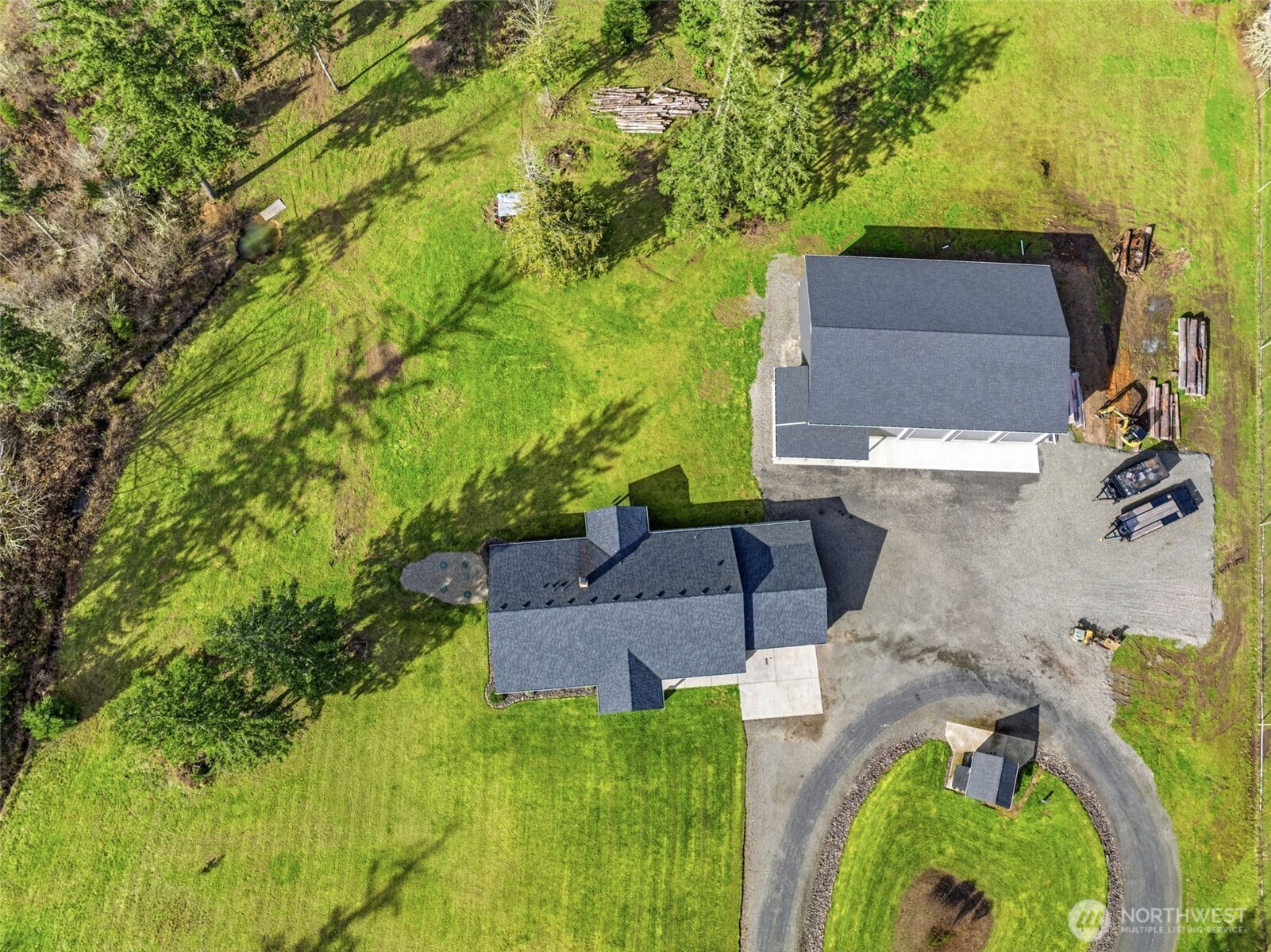 371 Toledo-Vader Road Toledo, WA 98591 - Photo 5 of 40 an aerial view of a house with garden space and a yard