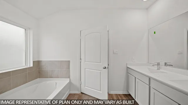 a bathroom with a sink a mirror and a bathtub