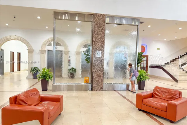 a view of outdoor space with palm trees