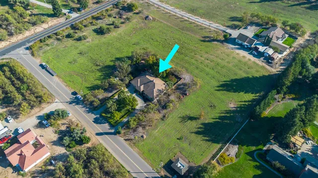 an aerial view of a house