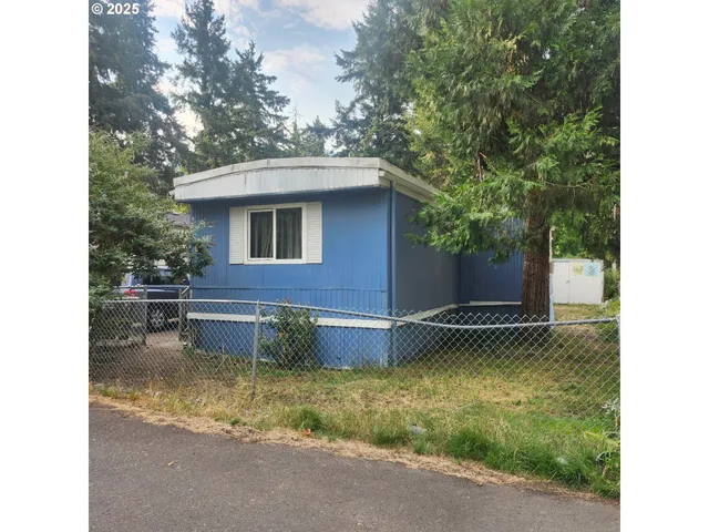 a view of a house with a yard patio and a tree