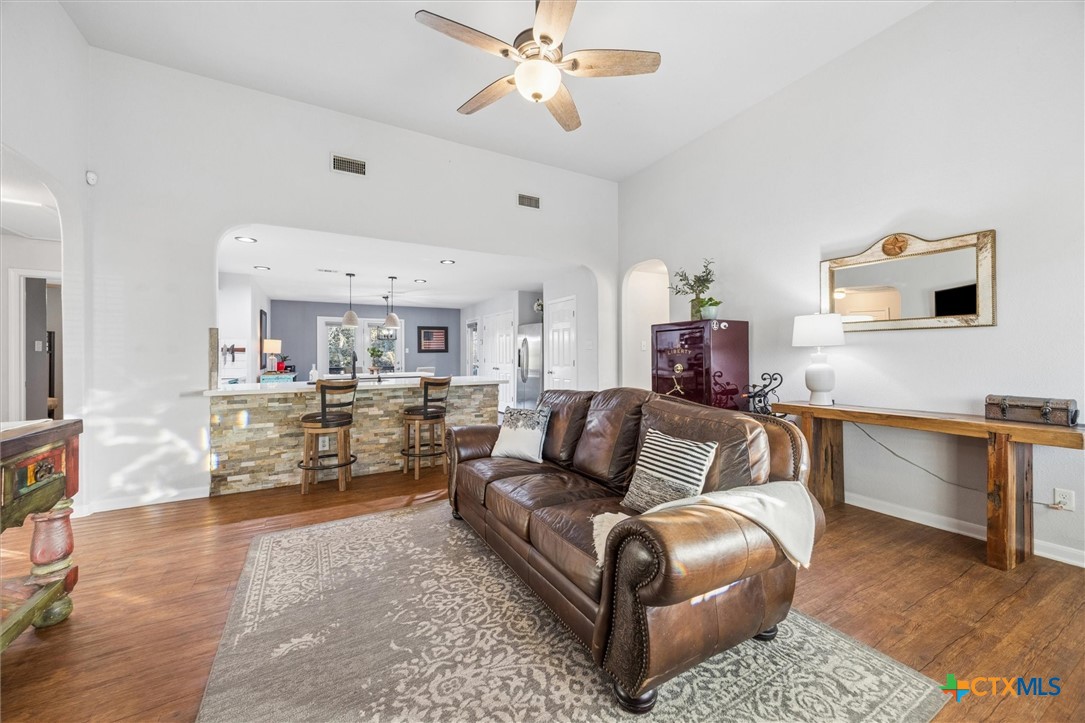 1328 Cottonwood Road Fischer, TX 78623 - Photo 12 of 35 a living room with furniture and a flat screen tv