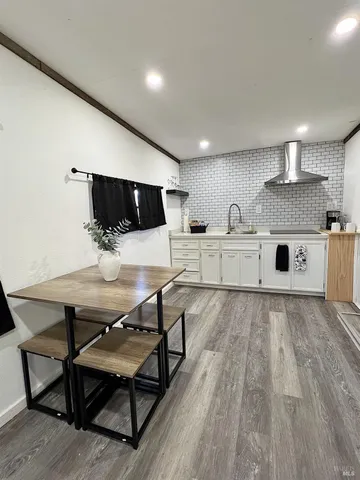 a view of a lake with a outdoor space