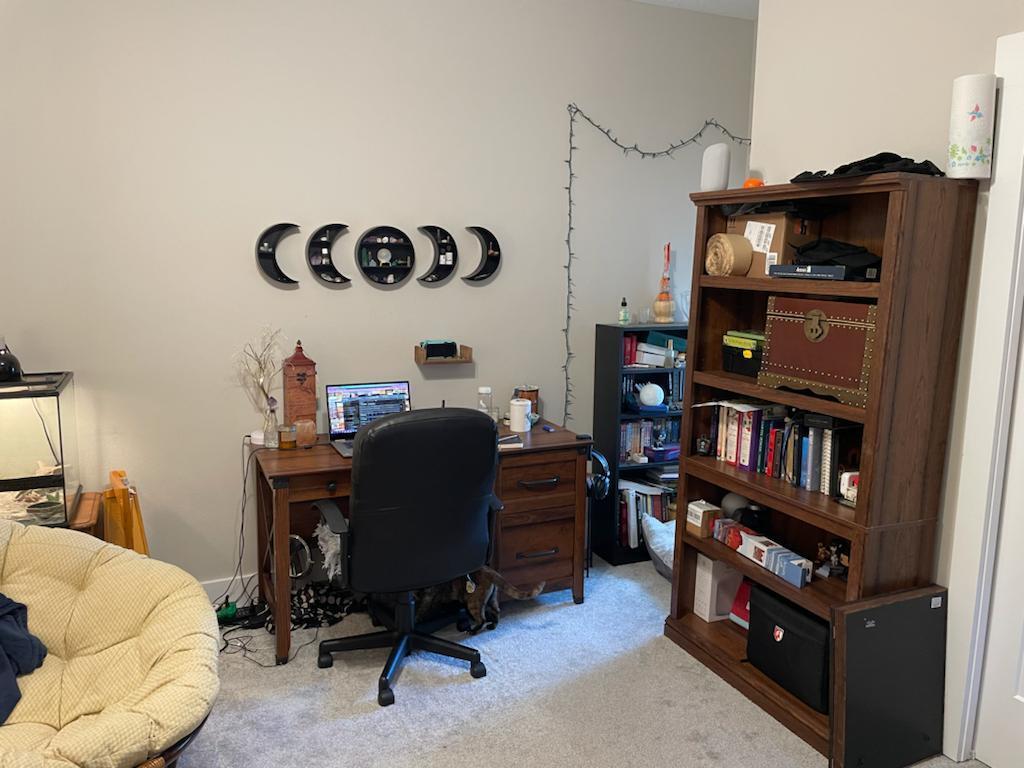 241 North Sand Palm Road Freeport, FL 32439 - Photo 8 of 11 a view of a workspace with furniture and a bookshelf