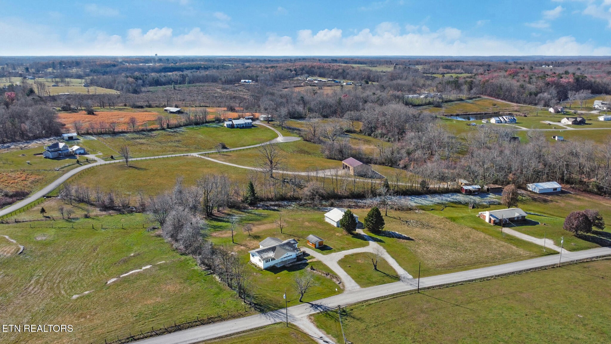 1065 Old Grimsley Road Grimsley, TN 38565 - Photo 36 of 43 an aerial view of a house with a swimming pool