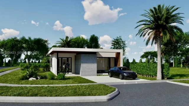 a front view of a house with garden and porch