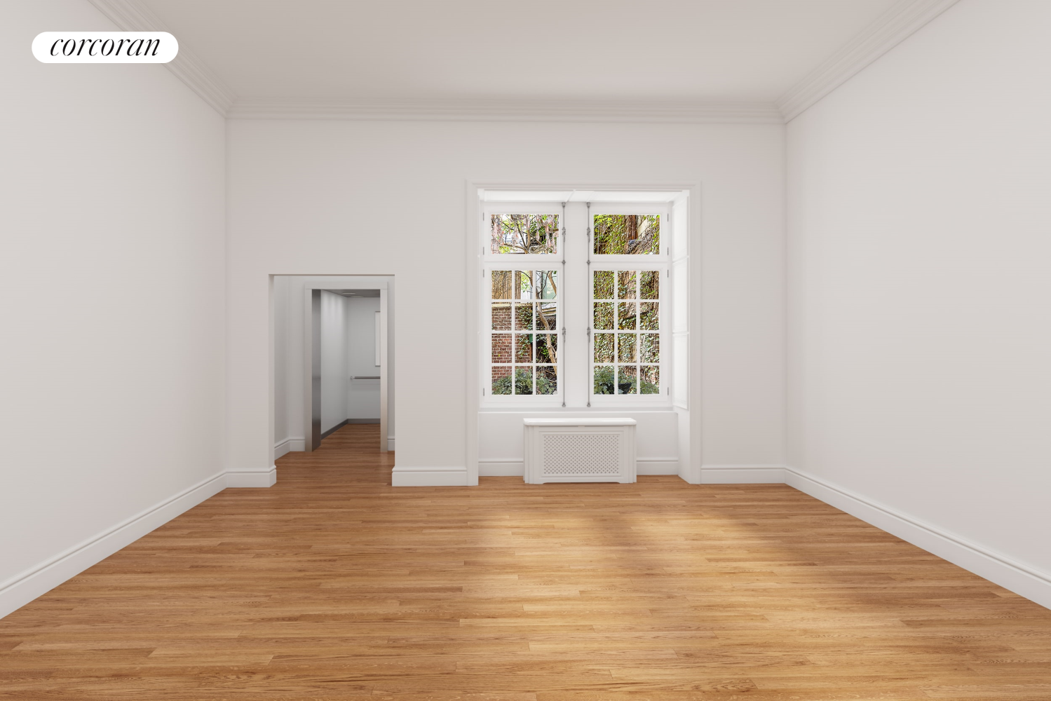 36 East 73rd Street Manhattan, NY 10021 - Photo 5 of 31 a view of an empty room with wooden floor and a window